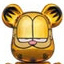 Garfield - Be@rbrick  (100%) - Gold Chrome Version. (Medicom Toy)